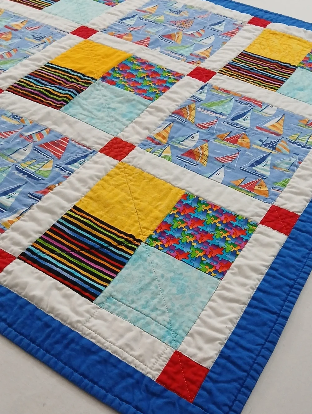 Handmade  Vintage Childs Nautical Quilt